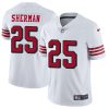 Nike 49ers #25 Richard Sherman White Rush Men's Stitched NFL Vapor Untouchable Limited Jersey - Custom Name