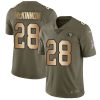 Nike 49ers #28 Jerick McKinnon Olive-Gold Men's Stitched NFL Limited 2017 Salute To Service Jersey - Custom Name