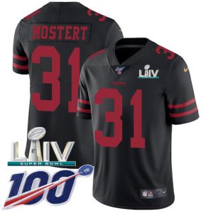 Nike 49ers #31 Raheem Mostert Black Super Bowl LIV 2020 Alternate Men's Stitched NFL 100th Season Vapor Untouchable Limited Jersey - Custom Name