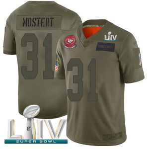 Nike 49ers #31 Raheem Mostert Camo Super Bowl LIV 2020 Men's Stitched NFL Limited 2019 Salute To Service Jersey - Custom Name