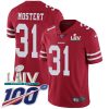 Nike 49ers #31 Raheem Mostert Red Super Bowl LIV 2020 Team Color Men's Stitched NFL 100th Season Vapor Untouchable Limited Jersey - Custom Name