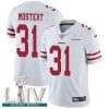 Nike 49ers #31 Raheem Mostert White Super Bowl LIV 2020 Men's Stitched NFL Vapor Untouchable Limited Jersey - Custom Name