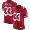 Nike 49ers #33 Tarvarius Moore Red Team Color Men's Stitched NFL Vapor Untouchable Limited Jersey - Custom Name
