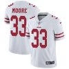 Nike 49ers #33 Tarvarius Moore White Men's Stitched NFL Vapor Untouchable Limited Jersey - Custom Name