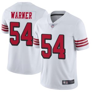 Nike 49ers #54 Fred Warner White Rush Men's Stitched NFL Vapor Untouchable Limited Jersey - Custom Name