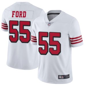 Nike 49ers #55 Dee Ford White Rush Men's Stitched NFL Vapor Untouchable Limited Jersey - Custom Name