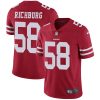 Nike 49ers #58 Weston Richburg Red Team Color Men's Stitched NFL Vapor Untouchable Limited Jersey - Custom Name