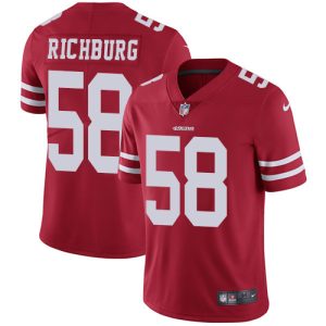 Nike 49ers #58 Weston Richburg Red Team Color Men's Stitched NFL Vapor Untouchable Limited Jersey - Custom Name