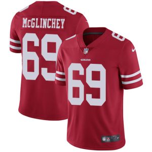 Nike 49ers #69 Mike McGlinchey Red Team Color Men's Stitched NFL Vapor Untouchable Limited Jersey - Custom Name