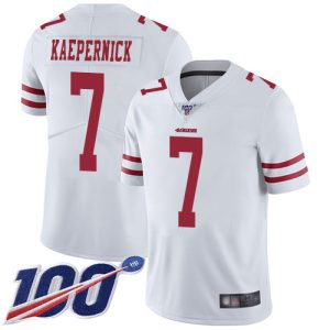 Nike 49ers #7 Colin Kaepernick White Men's Stitched NFL 100th Season Vapor Limited Jersey - Custom Name
