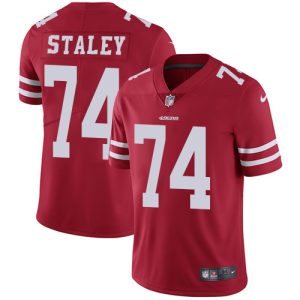 Nike 49ers #74 Joe Staley Red Team Color Men's Stitched NFL Vapor Untouchable Limited Jersey - Custom Name