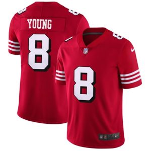 Nike 49ers #8 Steve Young Red Team Color Men's Stitched NFL Vapor Untouchable Limited II Jersey - Custom Name