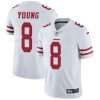 Nike 49ers #8 Steve Young White Men's Stitched NFL Vapor Untouchable Limited Jersey - Custom Name