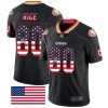 Nike 49ers #80 Jerry Rice Black Men's Stitched NFL Limited Rush USA Flag Jersey - Custom Name