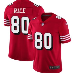 Nike 49ers #80 Jerry Rice Red Team Color Men's Stitched NFL Vapor Untouchable Limited II Jersey - Custom Name