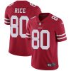 Nike 49ers #80 Jerry Rice Red Team Color Men's Stitched NFL Vapor Untouchable Limited Jersey - Custom Name