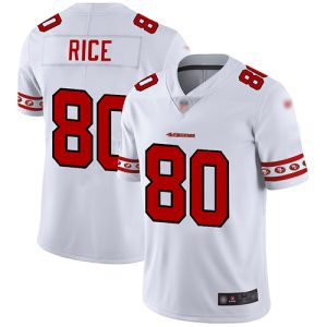 Nike 49ers #80 Jerry Rice White Men's Stitched NFL Limited Team Logo Fashion Jersey - Custom Name