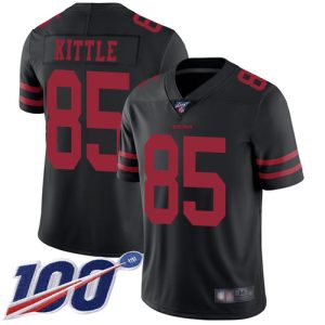 Nike 49ers #85 George Kittle Black Alternate Men's Stitched NFL 100th Season Vapor Limited Jersey - Custom Name