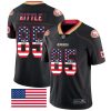 Nike 49ers #85 George Kittle Black Men's Stitched NFL Limited Rush USA Flag Jersey - Custom Name