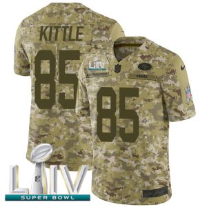 Nike 49ers #85 George Kittle Camo Super Bowl LIV 2020 Men's Stitched NFL Limited 2018 Salute To Service Jersey - Custom Name