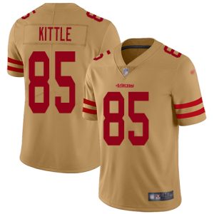 Nike 49ers #85 George Kittle Gold Men's Stitched NFL Limited Inverted Legend Jersey - Custom Name