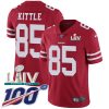 Nike 49ers #85 George Kittle Red Super Bowl LIV 2020 Team Color Men's Stitched NFL 100th Season Vapor Limited Jersey - Custom Name