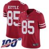 Nike 49ers #85 George Kittle Red Team Color Men's Stitched NFL 100th Season Vapor Limited Jersey - Custom Name