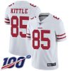Nike 49ers #85 George Kittle White Men's Stitched NFL 100th Season Vapor Limited Jersey - Custom Name