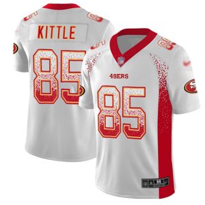Nike 49ers #85 George Kittle White Men's Stitched NFL Limited Rush Drift Fashion Jersey - Custom Name