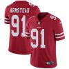Nike 49ers #91 Arik Armstead Red Team Color Men's Stitched NFL Vapor Untouchable Limited Jersey - Custom Name