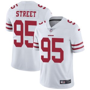 Nike 49ers #95 Kentavius Street White Men's Stitched NFL Vapor Untouchable Limited Jersey - Custom Name