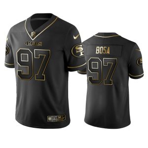 Nike 49ers #97 Nick Bosa Black Golden Limited Edition Stitched NFL Jersey - Custom Name