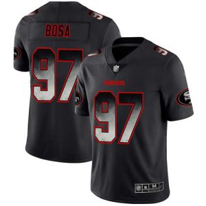 Nike 49ers #97 Nick Bosa Black Men's Stitched NFL Vapor Untouchable Limited Smoke Fashion Jersey - Custom Name