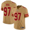 Nike 49ers #97 Nick Bosa Gold Men's Stitched NFL Limited Inverted Legend Jersey - Custom Name