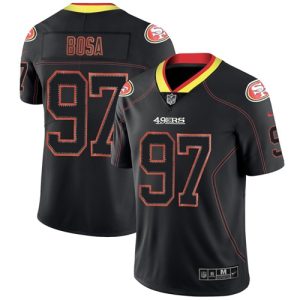 Nike 49ers #97 Nick Bosa Lights Out Black Men's Stitched NFL Limited Rush Jersey - Custom Name