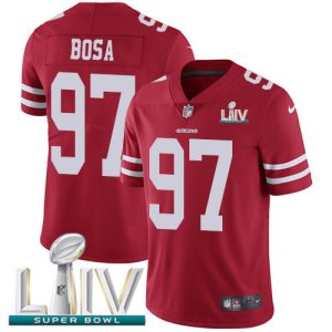 Nike 49ers #97 Nick Bosa Red Super Bowl LIV 2020 Team Color Men's Stitched NFL Vapor Untouchable Limited Jersey - Custom Name