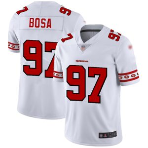 Nike 49ers #97 Nick Bosa White Men's Stitched NFL Limited Team Logo Fashion Jersey - Custom Name