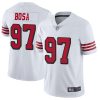 Nike 49ers #97 Nick Bosa White Rush Men's Stitched NFL Vapor Untouchable Limited Jersey - Custom Name