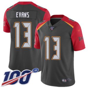Nike Buccaneers #13 Mike Evans Gray Men's Stitched NFL Limited Inverted Legend 100th Season Jersey - Custom Name
