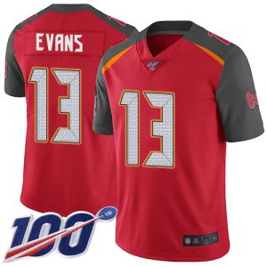 Nike Buccaneers #13 Mike Evans Red Team Color Men's Stitched NFL 100th Season Vapor Limited Jersey - Custom Name