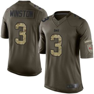 Nike Buccaneers #3 Jameis Winston Green Men's Stitched NFL Limited 2015 Salute To Service Jersey - Custom Name
