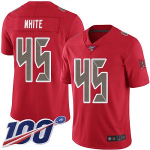 Nike Buccaneers #45 Devin White Red Men's Stitched NFL Limited Rush 100th Season Jersey - Custom Name