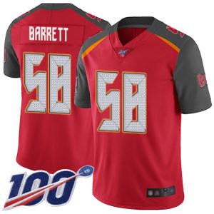 Nike Buccaneers #58 Shaquil Barrett Red Team Color Men's Stitched NFL 100th Season Vapor Limited Jersey - Custom Name