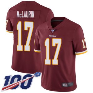 Nike Redskins #17 Terry McLaurin Burgundy Red Team Color Men's Stitched NFL 100th Season Vapor Limited Jersey - Custom Name
