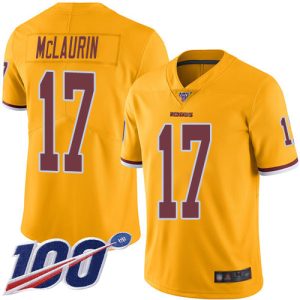 Nike Redskins #17 Terry McLaurin Gold Men's Stitched NFL Limited Rush 100th Season Jersey - Custom Name