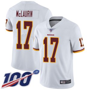 Nike Redskins #17 Terry McLaurin White Men's Stitched NFL 100th Season Vapor Limited Jersey - Custom Name