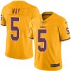 Nike Redskins #5 Tress Way Gold Men's Stitched NFL Limited Rush Jersey - Custom Name