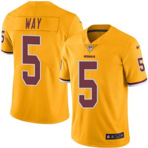Nike Redskins #5 Tress Way Gold Men's Stitched NFL Limited Rush Jersey - Custom Name