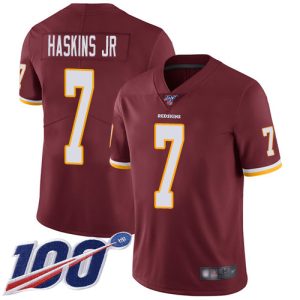 Nike Redskins #7 Dwayne Haskins Jr Burgundy Red Team Color Men's Stitched NFL 100th Season Vapor Limited Jersey - Custom Name
