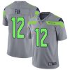 Nike Seahawks #12 Fan Gray Men's Stitched NFL Limited Inverted Legend Jersey - Custom NamE